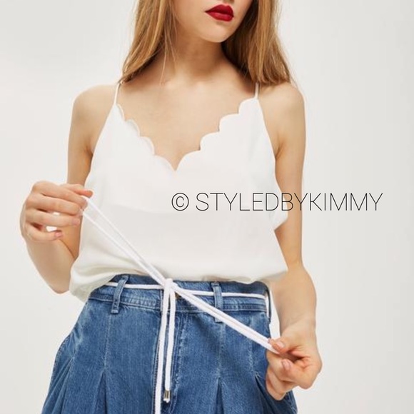 Tops - SCALLOP Top Camisole Tanktop Shirt NWT White